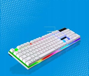 Klawiatura i mysz LED Biała Podświetlana Gamingowa 6