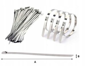 STALOWE OPASKI ZACISKOWE 100szt 4,6x350mm METALOWE TRYTKI NIERDZEWNE 6
