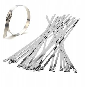 STALOWE OPASKI ZACISKOWE 100szt 4,6x350mm METALOWE TRYTKI NIERDZEWNE 10