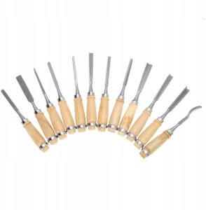 ZESTAW DŁUT DO DREWNA RZEŹBIENIA 12 SZTUK DŁUTA 6