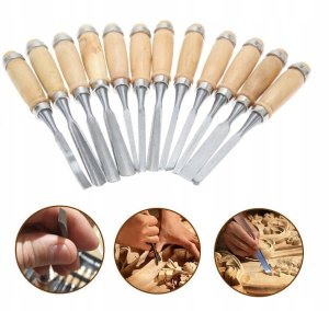 ZESTAW DŁUT DO DREWNA RZEŹBIENIA 12 SZTUK DŁUTA 7