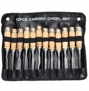 ZESTAW DŁUT DO DREWNA RZEŹBIENIA 12 SZTUK DŁUTA 8