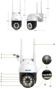 ESCAM PT207 OBROTOWA KAMERA ZEWNĘTRZNA IP WiFi ZOOM 1080P 3