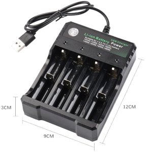 Ładowarka 4 slotowa do akumulatorów Li-ion 16650 14650 18350 18500 18650 3