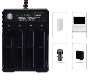 Ładowarka 4 slotowa do akumulatorów Li-ion 16650 14650 18350 18500 18650 7