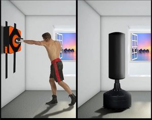 MATA BOKSERSKA NA ŚCIANĘ TRENINGOWA WOREK DO BOKSOWANIA ZESTAW 2 TARCZ 7