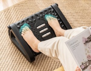 PODNÓŻEK BIUROWY Regulowany ERGONOMICZNY do stóp biurko z rolkami do masażu 2