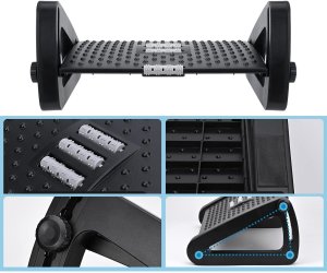 PODNÓŻEK BIUROWY Regulowany ERGONOMICZNY do stóp biurko z rolkami do masażu 7