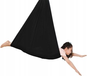 HUŚTAWKA SENSORYCZNA TERAPEUTYCZNA DLA DZIECI HAMAK 280x150cm 100kg czarna 11