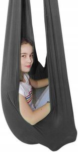 HUŚTAWKA SENSORYCZNA TERAPEUTYCZNA DLA DZIECI HAMAK 280x150cm 100kg czarna 9