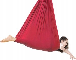 HUŚTAWKA SENSORYCZNA DLA DZIECI HAMAK 280x150cm 100kg (czerwona) 12