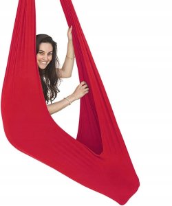 HUŚTAWKA SENSORYCZNA DLA DZIECI HAMAK 280x150cm 100kg (czerwona) 8