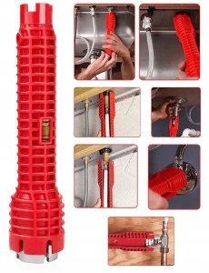 Verk KLUCZ HYDRAULICZNY UNIWERSALNY 8 w 1 DO RUR MONTAŻU BATERII ZLEWU UMYWALK 8