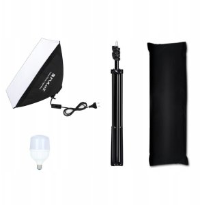 LAMPA STUDYJNA PULUZ SOFTBOX 50x70 cm ŻARÓWKA LED OŚWIETLENIE 3