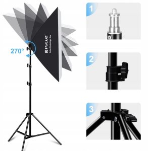 LAMPA STUDYJNA PULUZ SOFTBOX 50x70 cm ŻARÓWKA LED OŚWIETLENIE 8