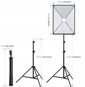 LAMPA STUDYJNA PULUZ SOFTBOX 50x70 cm ŻARÓWKA LED OŚWIETLENIE 9