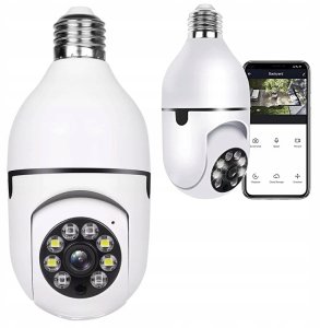 Kamera szpiegowska niania żarówka WiFi IP E27 obrotowa 13