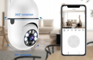 Kamera szpiegowska niania żarówka WiFi IP E27 obrotowa 3