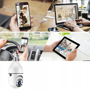 Kamera szpiegowska niania żarówka WiFi IP E27 obrotowa 7
