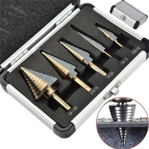 ZESTAW WIERTŁA STOPNIOWE HSS STOŻKOWE 5SZT METALU 11