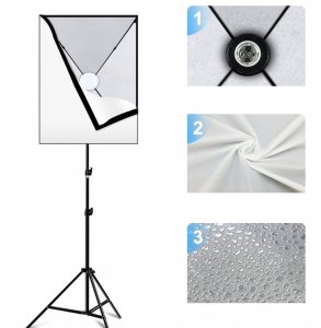 2x LAMPY STUDYJNE PULUZ SOFTBOX 50x70 cm ŻARÓWKI LED 7