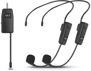 2x Mikrofon Bezprzewodowy Nagłowny UHF + odbiornik 11