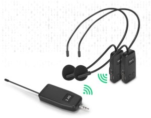 2x Mikrofon Bezprzewodowy Nagłowny UHF + odbiornik 3