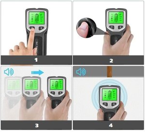 WYKRYWACZ PRZEWODÓW KABLI DETEKTOR METALI RUR W ŚCIANIE DREWNA METALU 8