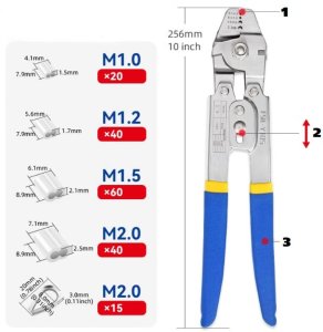 NARZĘDZIE DO ZACISKANIA LINEK STALOWYCH ZACISKARKA 176 ELEMENTÓW 4