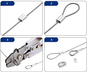 NARZĘDZIE DO ZACISKANIA LINEK STALOWYCH ZACISKARKA 176 ELEMENTÓW 6