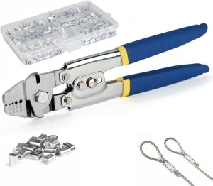 NARZĘDZIE DO ZACISKANIA LINEK STALOWYCH ZACISKARKA 176 ELEMENTÓW 10