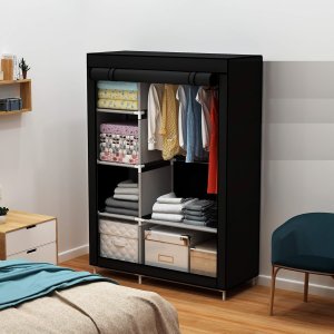 Szafa materiałowa tekstylna na ubrania składana 105x170x45 garderoba regał 2