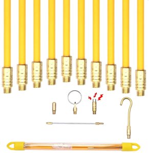 WCIĄGARKA DO KABLI WŁÓKNO SZKLANE PRZECIĄGANIA KABLI 4MM 10X1M STALKA PILOT 9
