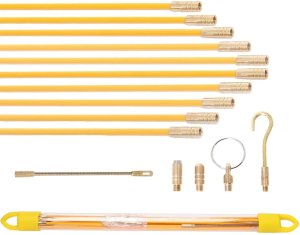 WCIĄGARKA DO KABLI WŁÓKNO SZKLANE PRZECIĄGANIA KABLI 4MM 10X1M STALKA PILOT 10