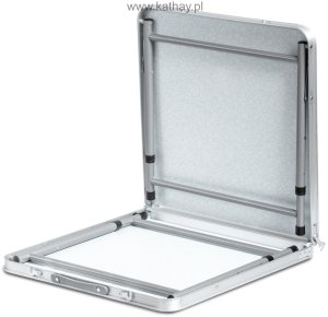 Stolik turystyczny stół składany ogrodowy walizka z uchwytem do przenoszenia i regulacją wysokości 120x60x70 cm biały 7