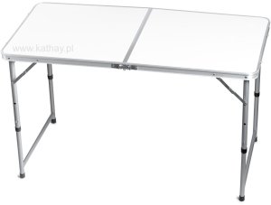 Stolik turystyczny stół składany ogrodowy walizka z uchwytem do przenoszenia i regulacją wysokości 120x60x70 cm biały 8