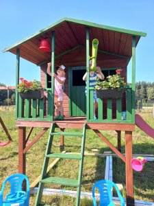 Domek Gucio Dwie Huśtawki + Platforma i Ślizg 15