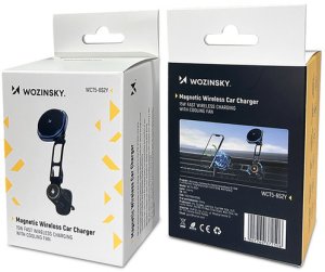 Uchwyt samochodowy Wozinsky WCT5-6S2Y z ładowarką indukcyjną Qi/MagSafe 15W na kratkę nawiewu - czarny 2