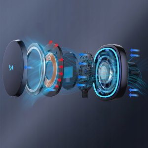 Uchwyt samochodowy Wozinsky WCT5-Q6S2Y z ładowarką indukcyjną Qi/MagSafe 15W na kratkę wentylacji z wentylatorem - czarny 6