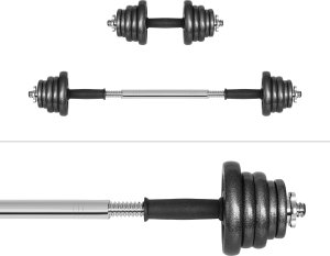 Hantle żeliwne regulowane w walizce z gryfem, zestaw 20kg REBEL ACTIVE 5