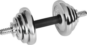 Hantle żeliwne chromowane regulowane w walizce z gryfem, zestaw 20kg REBEL ACTIVE 4