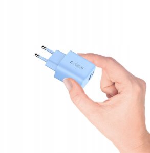 Ładowarka sieciowa Tech-Protect NCA20 USB-A, USB-C Network Charger PD 20W / QC3.0 Baby Blue 5