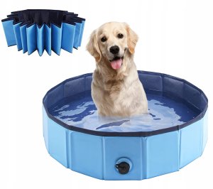 BASEN OGRODOWY SKŁADANY DLA PSA 80X30CM NIEBIESKI MAXXPRO 2