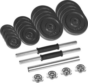 Hantle żeliwne regulowane w walizce z gryfem, zestaw 30kg  REBEL ACTIVE 3