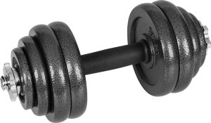 Hantle żeliwne regulowane w walizce z gryfem, zestaw 30kg  REBEL ACTIVE 4