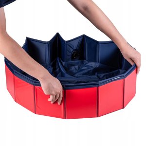 BASEN OGRODOWY SKŁADANY DLA PSA 80X30CM CZERWONY MAXPRO 12