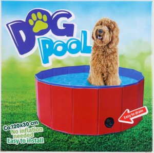 BASEN OGRODOWY SKŁADANY DLA PSA 80X30CM CZERWONY MAXPRO 15