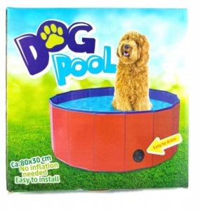 BASEN OGRODOWY SKŁADANY DLA PSA 80X30CM CZERWONY MAXPRO 7