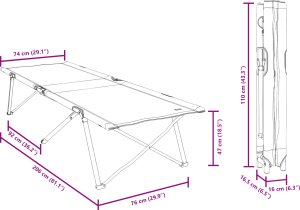 vidaXL Składany leżak z torbą, wzór liści, materiał Oxford 600D 3