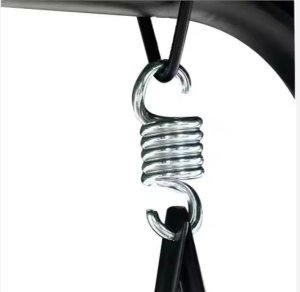 Huśtawka Czteroosobowa Ogrodowa Bujana Daszek Wolnostojąca Brązowa LEAN 5